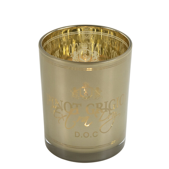 Mars & More Theelichthouder wijn pinot grigio taupe medium 12cm
