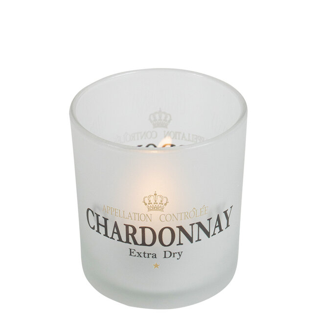 Mars & More Theelichthouder wijn chardonnay wit small 8cm