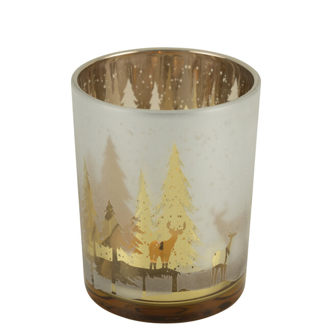 Mars & More Theelichthouder hert boom goud medium 12cm