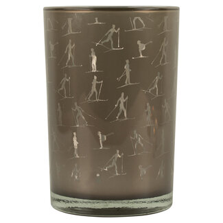 Mars & More Theelichthouder ski taupe zilver large 18cm
