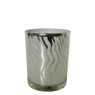 Mars & More Theelichthouder zilver abstract small 8cm*