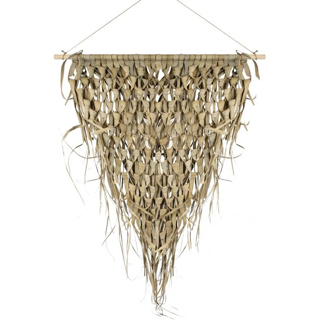 Mars & More wandkleed gevlochten palmblad driehoek 75cm aan stok*