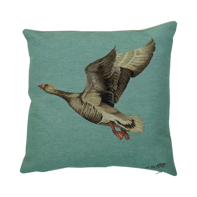 Mars & More gobelin kussen grauwe gans hoog 45x45cm