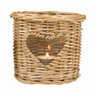 Mars & More rotan windlicht hart 12cm Mars & More rotan windlicht hart 12cm