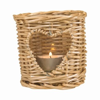 Mars & More rotan windlicht hart 9cm Mars & More rotan windlicht hart 9cm