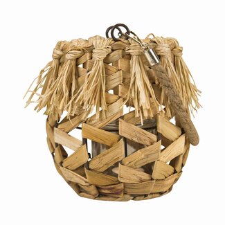 Mars & More waterhyacinth windlicht rond franjes 18cm