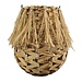 Mars & More waterhyacinth windlicht rond franjes 27cm