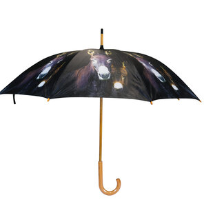 Mars & More paraplu zwart ezel met veulen 105cm