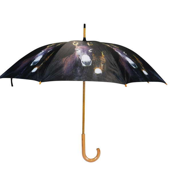 Mars & More paraplu zwart ezel met veulen 105cm