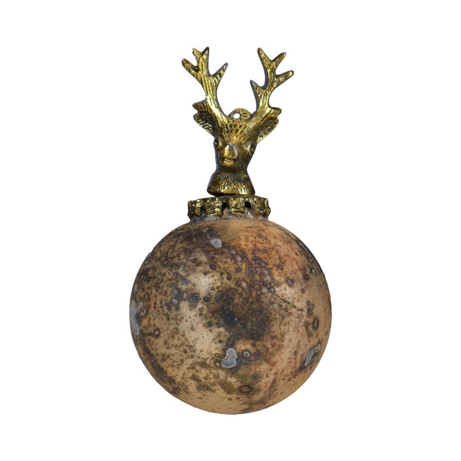 Mars & More decoratie bal hert antiek goud 8cm