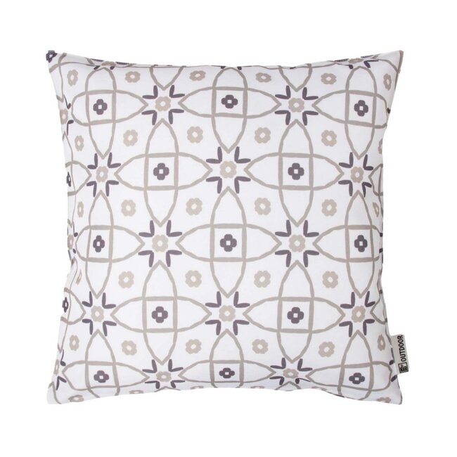 2Lif Mila Outdoor taupe/grey Cushion 47 cm x 47 cm