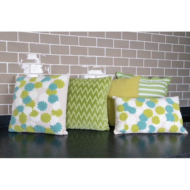 Linen & More Miley Kussen groen blauw 30x50cm