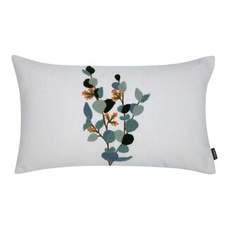 Linen & More Selma Kussen Eucalyptus wit 30x50cm
