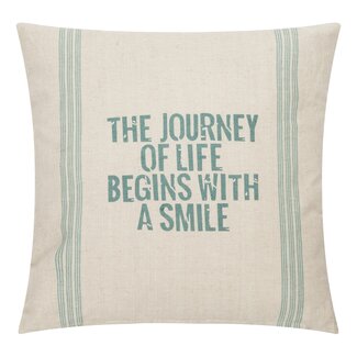 Linen & More Journey of Life green Kussen 45 cm x 45 cm