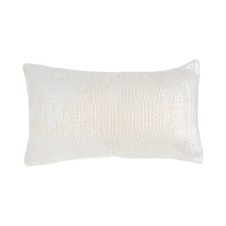 Linen & More Fine Knit off-white silver foi Kussen 30 x 50 cm