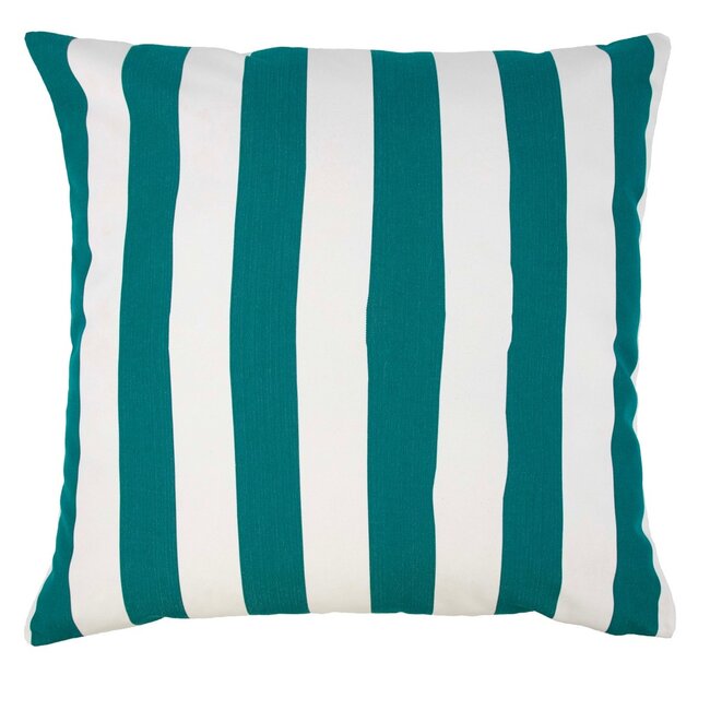 2Lif Lef grote streep buitenkussen petrol 60x60cm