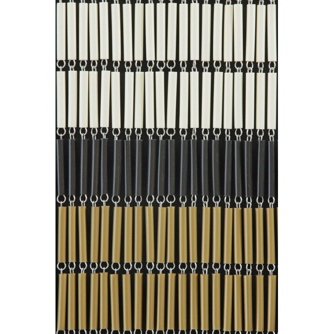 Sun Arts Vliegengordijn rits creme- goud - zwart 90x210 cm
