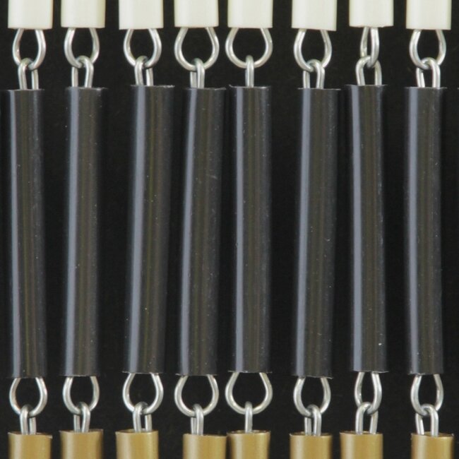 Sun Arts Vliegengordijn rits creme- goud - zwart 100x232 cm