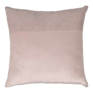 Linen & More Kussen velvet soft pink & corduroy 45 x 45 cm