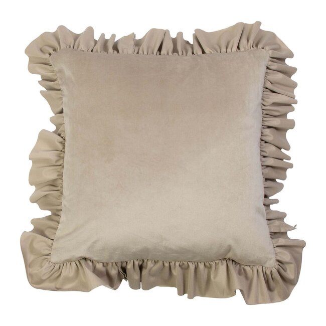 Mars & More kussen fluweel rouche champagne 45x45cm