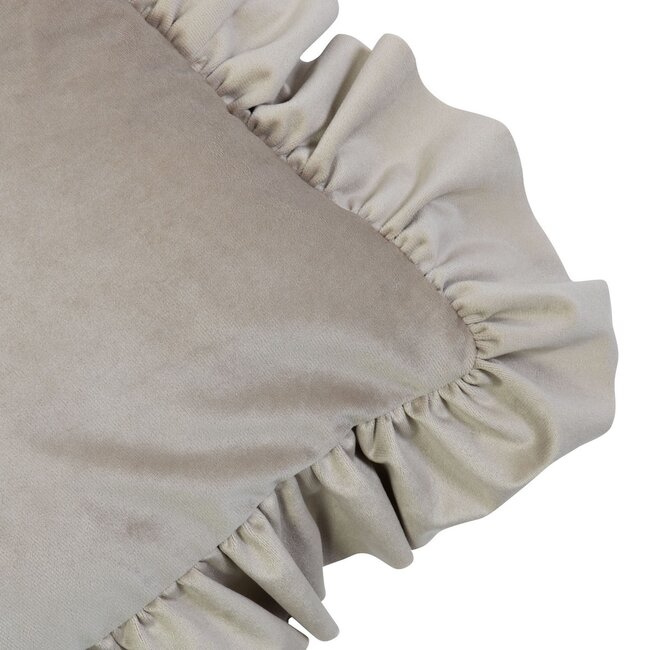 Mars & More kussen fluweel rouche champagne 45x45cm