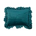 Mars & More kussen fluweel rouche petrol 35x45cm