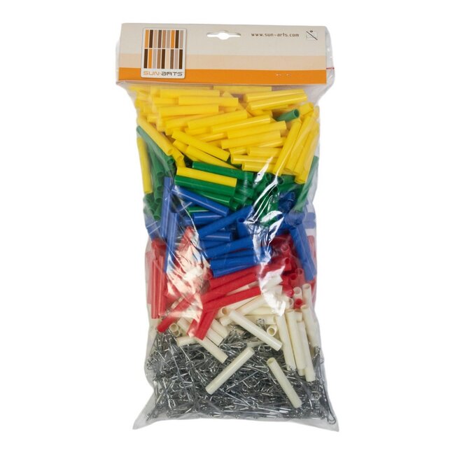 Sun Arts Uitbreidingsset 400 haken+hulzen Crème - wit - groen - geel - rood - blauw