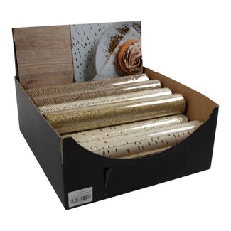 2Lif Decoratie tafelloper box gebroken wit 28x150cm 21 rolls