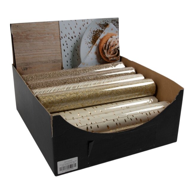 2Lif Decoratie tafelloper box gebroken wit 28x150cm 21 rolls
