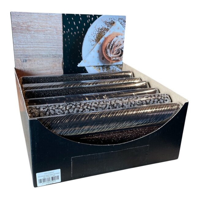 2Lif Decoratie tafelloper box zwart 28x150cm 21 rolls