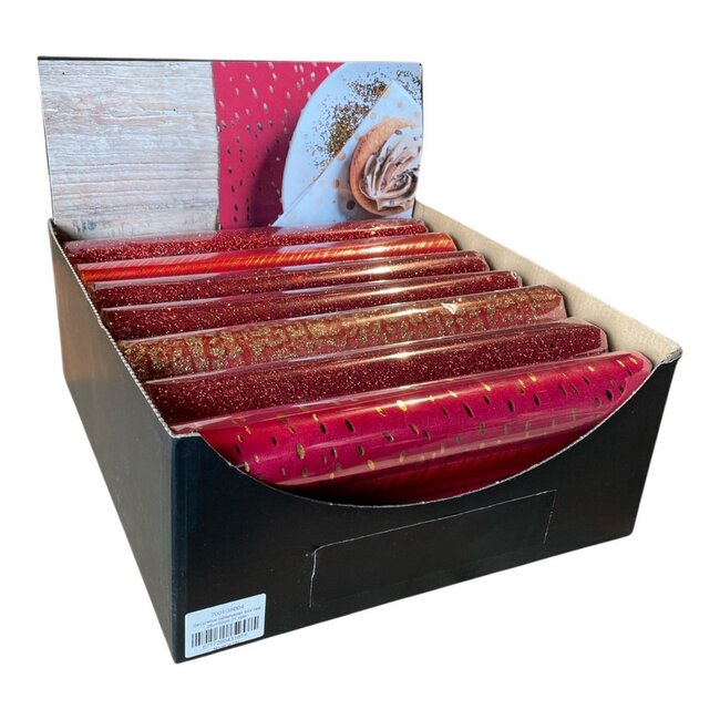2Lif Decoratie tafelloper box rood 28x150cm 21 rolls