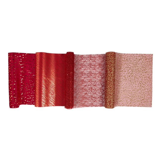 2Lif Decoratie tafelloper box rood 28x150cm 21 rolls
