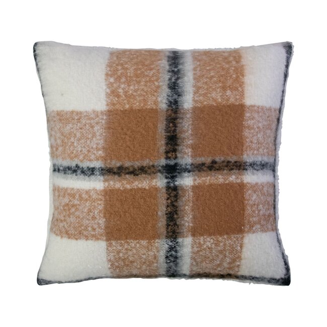 Mars & More Kussen ruit boucle beige 45x45cm