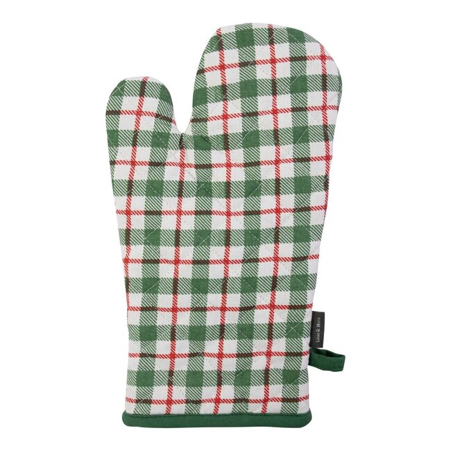 Linen & More Ferdi Ovenhandschoen groen 18x33cm