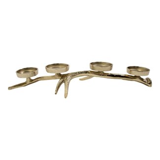 Mars & More Theelicht Standaard gewei 4 goud 8x43x19cm