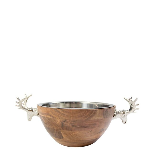 Mars & More Champagne Koeler hert hout zilver 22x51x34cm