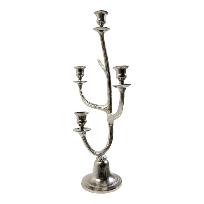 Mars & More Kaarsen Standaard gewei zilver 4 h58 d12x9,5cm