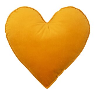 Mars & More Hart Kussen Fluweel honing geel 45cm Mars & More Hart Kussen Fluweel honing geel 45cm