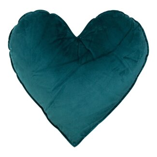 Mars & More Hart Kussen Fluweel petrol 45cm
