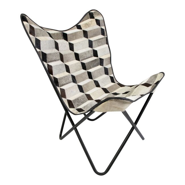 Mars & More Butterfly Chair koe illusie multicolor 65x65x90cm (zelfmont.) max. 100 kg (bos taurus taurus)
