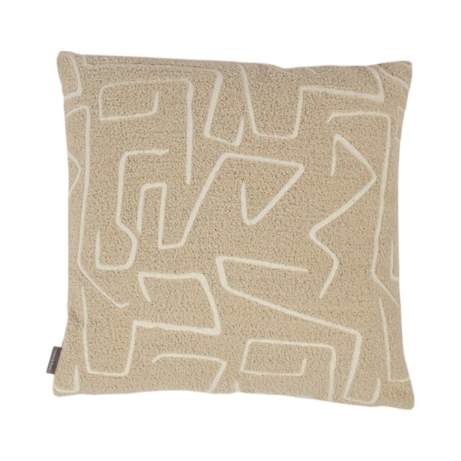 Linen & More Roy chenille jaquard kussen creme 45x45cm