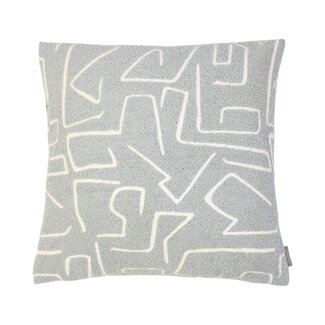 Linen & More Roy chenille jaquard kussen lichtgrijs 45x45cm