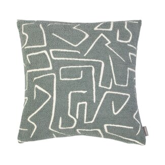 Linen & More Roy chenille jaquard kussen donkergrijs 45x45cm