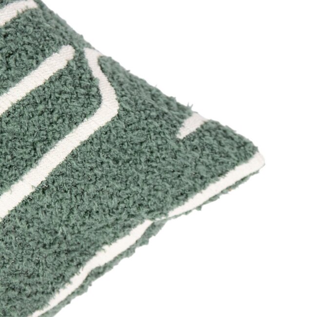 Linen & More Roy chenille jaquard kussen thijm groen 45x45cm