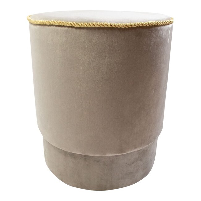 Mars & More poef fluweel goud champagne 38x38x45cm