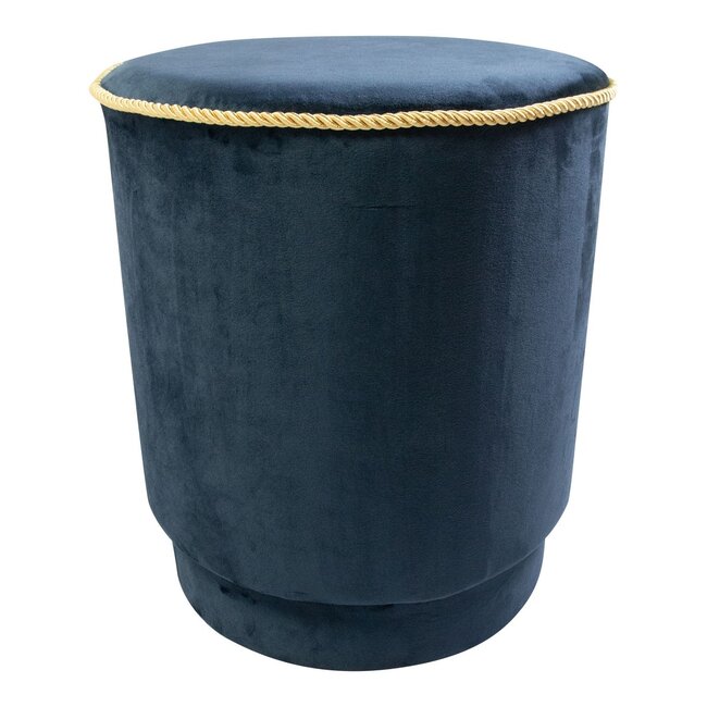 Mars & More poef fluweel goud navy 38x38x45cm