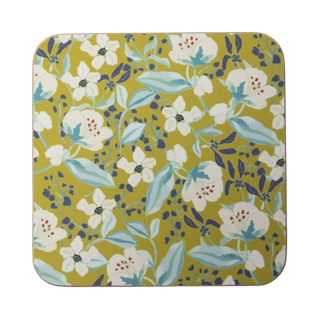 Mars & More Onderzetter Marie bloemen 10x10cm (set van 6)