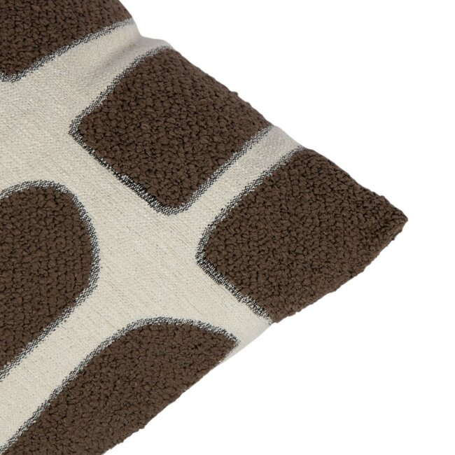Linen & More Doby chenille jaquard kussen taupe 45x45cm