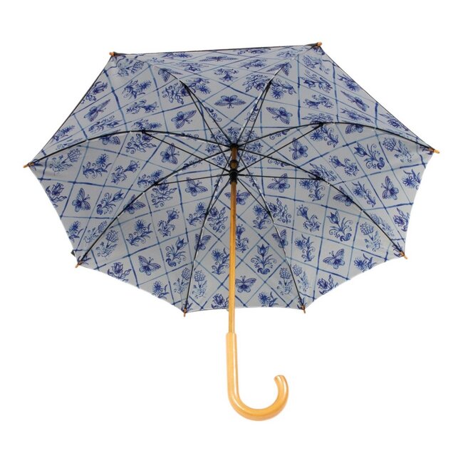 Mars & More Paraplu Delfts blauw binnenprint 105cm