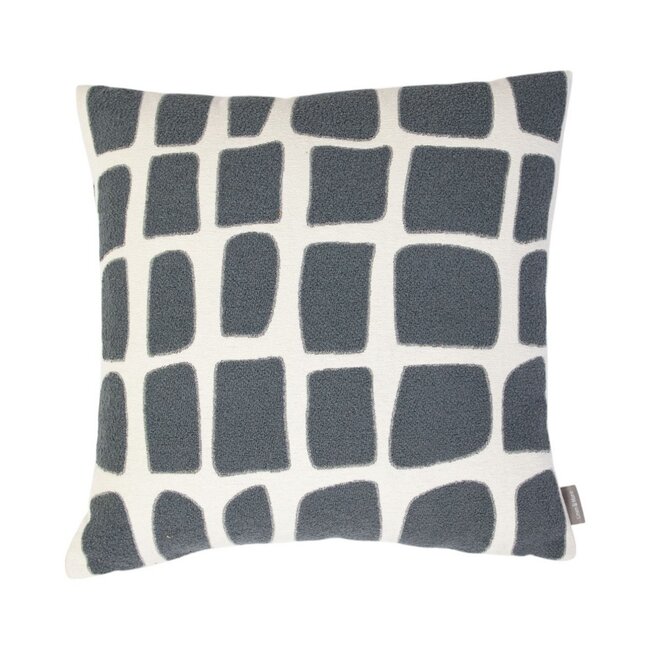 Linen & More Doby chenille jaquard kussen donkergrijs 45x45cm